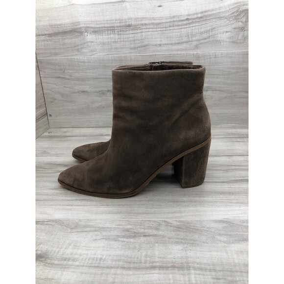 1 State Ankle Boots Women's 8.5 Paven Brown Suede Side Zip Booties - Picture 2 of 11